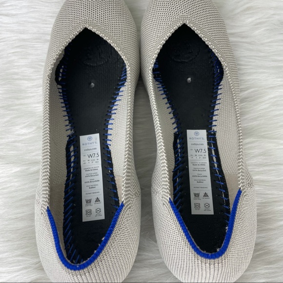 Rothy’s the Flat Flax Birdseye Retired Color Size 7.5 EUC Ballet Flats - Picture 10 of 12